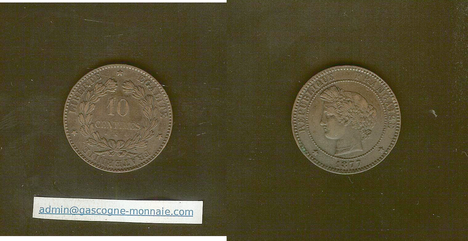 10 centimes Cérès 1877K Bordeaux TTB+